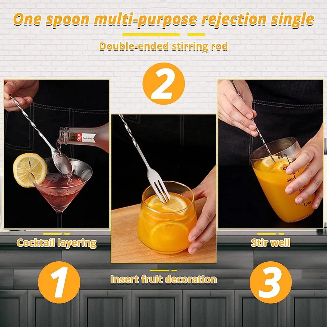 Muti-Function Bar Stirrer Mixing Spoon Stainless Steel Mixer Stirrer Bar Spoon